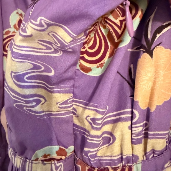 Adorable! Ulla Johnson Naomi Purple Floral Zinnia Mini Ruffle Cotton Dress - Picture 6 of 8